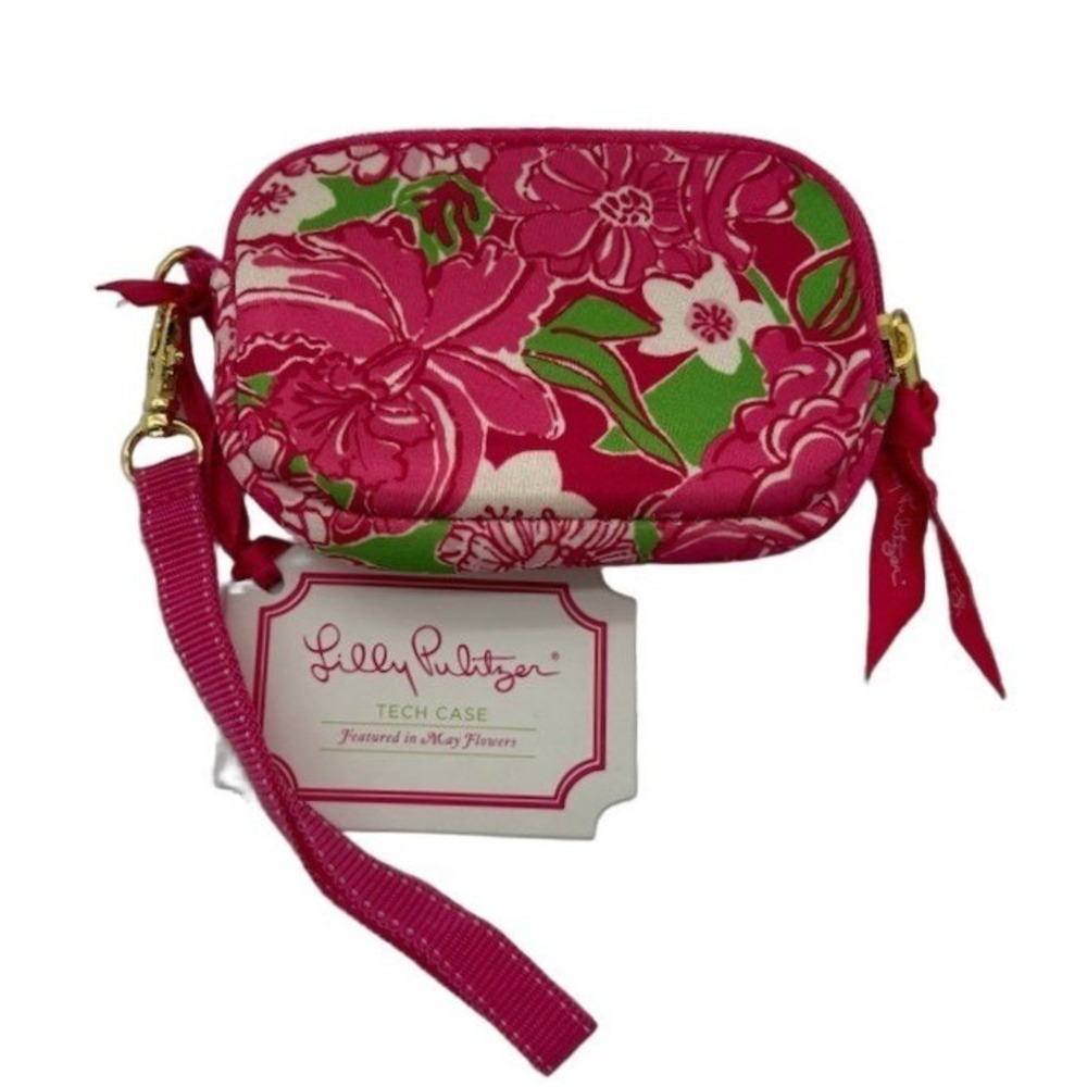 NEW Lilly Pulitzer Tech Case Women's Pink May Flowers Floral Wristlet